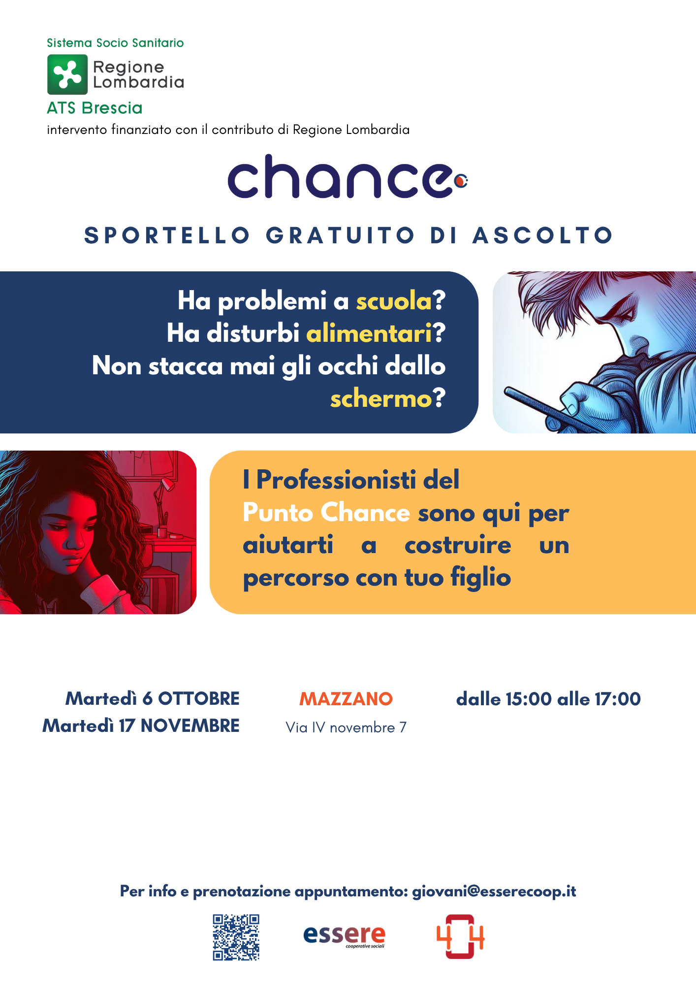 Chanche: sportello unico di ascolto